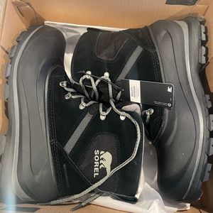 Sorel Buxton Lace Mens Waterproof Winter Boots, Black Suede, Men's 11